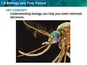 1 5 Biology and Your Future KEY CONCEPT