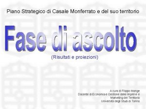 Piano Strategico di Casale Monferrato e del suo