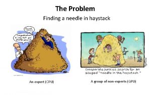 The Problem Finding a needle in haystack An
