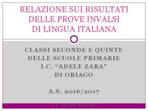 RELAZIONE SUI RISULTATI DELLE PROVE INVALSI DI LINGUA