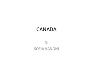 CANADA DI SOFIA VANONI BANDIERA La bandiera del