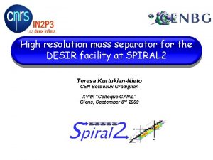 High resolution mass separator for the DESIR facility