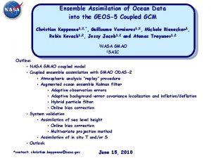 Ensemble Assimilation of Ocean Data into the GEOS5