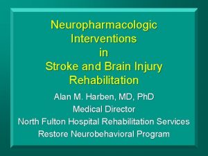 Neuropharmacologic Interventions in Stroke and Brain Injury Rehabilitation