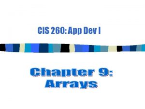 Ci S 260 App Dev I Introduction to