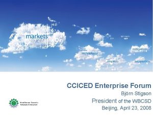 CCICED Enterprise Forum World Business Council for Sustainable