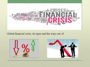 Global financial crisis its types and the ways