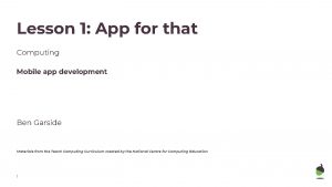 Lesson 1 App for that Computing Mobile app