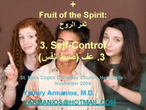 Fruit of the Spirit 3 SelfControl 3 St