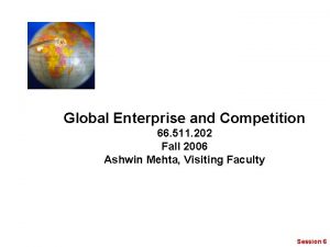 Global Enterprise and Competition 66 511 202 Fall