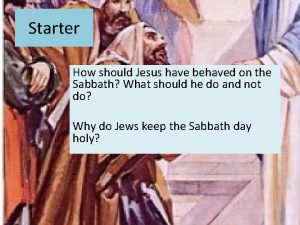 Starter How should Jesus have behaved on the