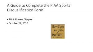 A Guide to Complete the PIAA Sports Disqualification