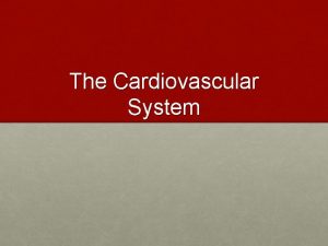 The Cardiovascular System Function Transportation Blood vehicle Transports