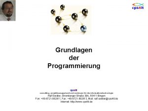 Grundlagen der Programmierung cps 4 it consulting projektmanagement