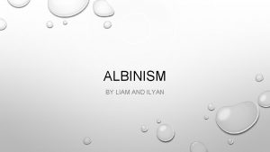 ALBINISM BY LIAM AND ILYAN WHAT IS ALBINISM