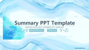 LOGO Summary PPT Template WATERCOLOR SALES SUMMARY PPT