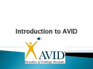 Introduction to AVID What does AVID stand for