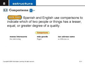 Spanish and English use comparisons to indicate which