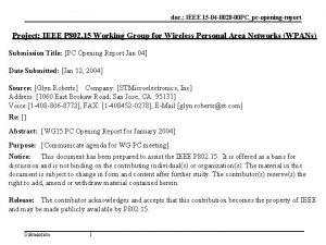 doc IEEE 15 04 0020 00 PCpcopeningreport Project