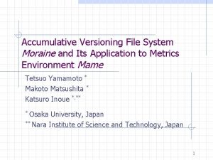 Accumulative Versioning File System Moraine and Its Application