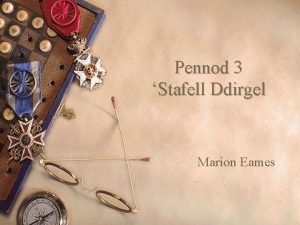 Pennod 3 Stafell Ddirgel Marion Eames Cynnwys Pennod