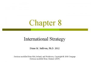 Chapter 8 International Strategy Diane M Sullivan Ph