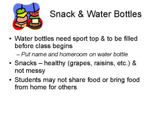 Snack Water Bottles Water bottles need sport top
