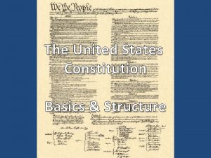 The United States Constitution Basics Structure The Preamble