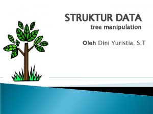 STRUKTUR DATA tree manipulation Oleh Dini Yuristia S