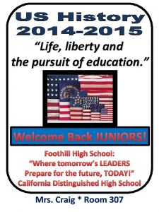 Life liberty and the pursuit of education Welcome