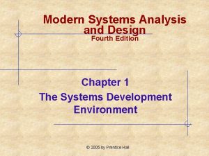 Modern Systems Analysis and Design Fourth Edition Chapter