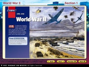 World War II Section 1 World War II