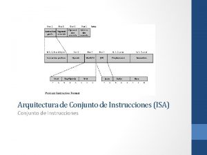 Arquitectura de Conjunto de Instrucciones ISA Conjunto de