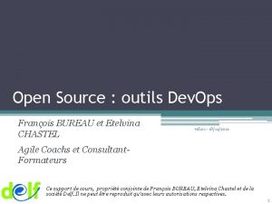 Open Source outils Dev Ops Franois BUREAU et