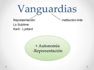 Vanguardias Representacin Lo Sublime Kant Lyotard InstitucinArte Autonoma