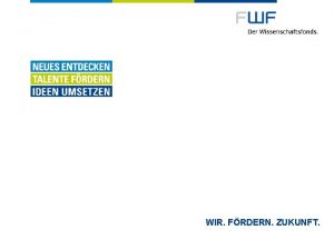 WIR FRDERN ZUKUNFT Research Data Infrastructure Reuse and