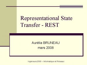 Representational State Transfer REST Aurlia BRUNEAU mars 2008