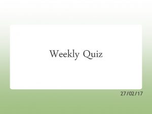 Weekly Quiz 270217 Question 1 In which sport