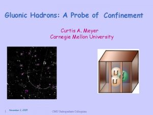 Gluonic Hadrons A Probe of Confinement Curtis A