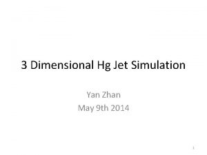 3 Dimensional Hg Jet Simulation Yan Zhan May