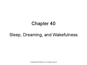 Chapter 40 Sleep Dreaming and Wakefulness Copyright 2014