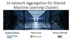 Innetwork Aggregation for Shared Machine Learning Clusters Nadeen