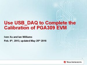 Use USBDAQ to Complete the Calibration of PGA