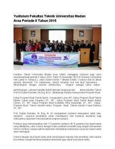 Yudisium Fakultas Teknik Universitas Medan Area Periode II