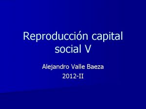 Reproduccin capital social V Alejandro Valle Baeza 2012