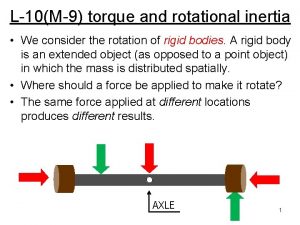 L10M9 torque and rotational inertia We consider the