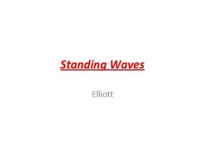 Standing Waves Elliott Basics Sometimes waves appear to