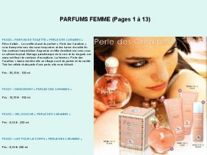 PARFUMS FEMME Pages 1 13 PDC 00 PARFUM
