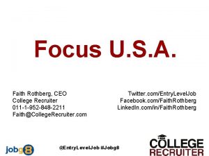 Focus U S A Faith Rothberg CEO College