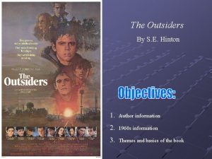 The Outsiders By S E Hinton 1 Author